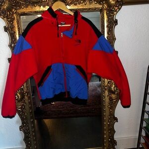 Vintage The North Face Red & Blue zip up Fleece Jacket